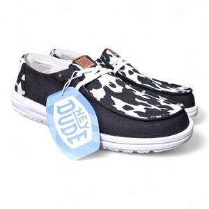 Hey Dude Wendy Cow Print Shoes Women's Sizes Slip On Casual Loafers - NEW IN BOX